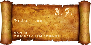 Mutter Fanni névjegykártya